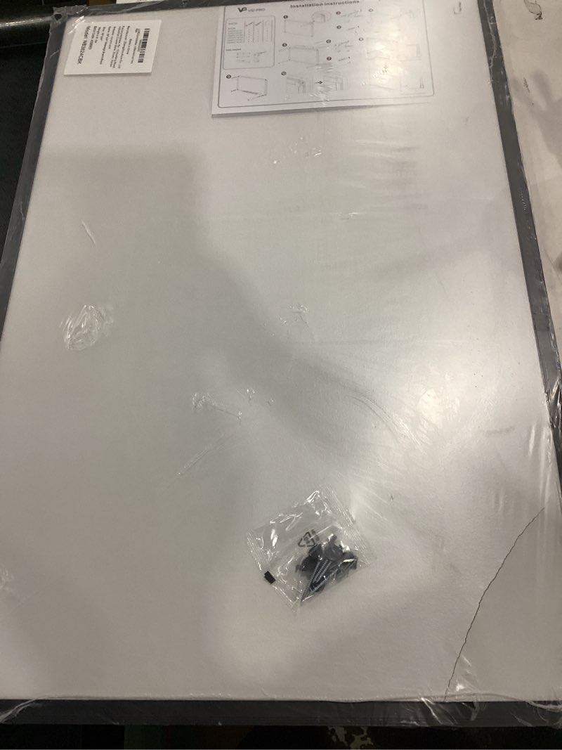 Condition photo showing New/Like New for (product may be damaged)viz-pro cork notice board, 36 x 24 inches, cork bulletin board with black aluminium framerd