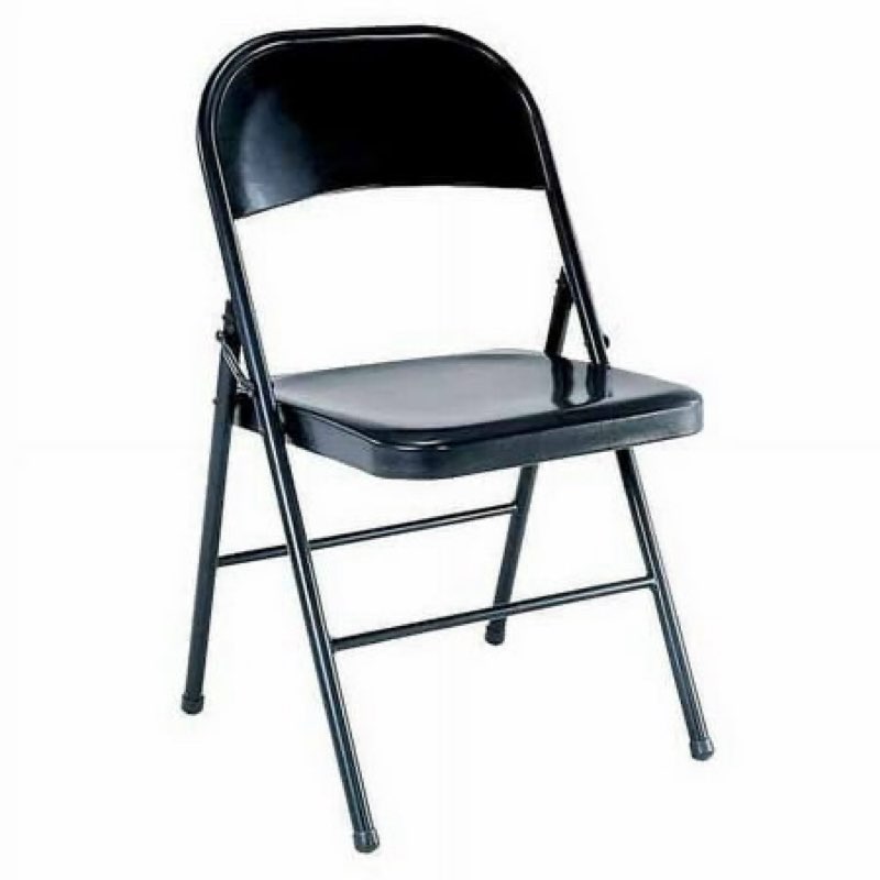 mainstays all-steel metal folding chair, double braced, black