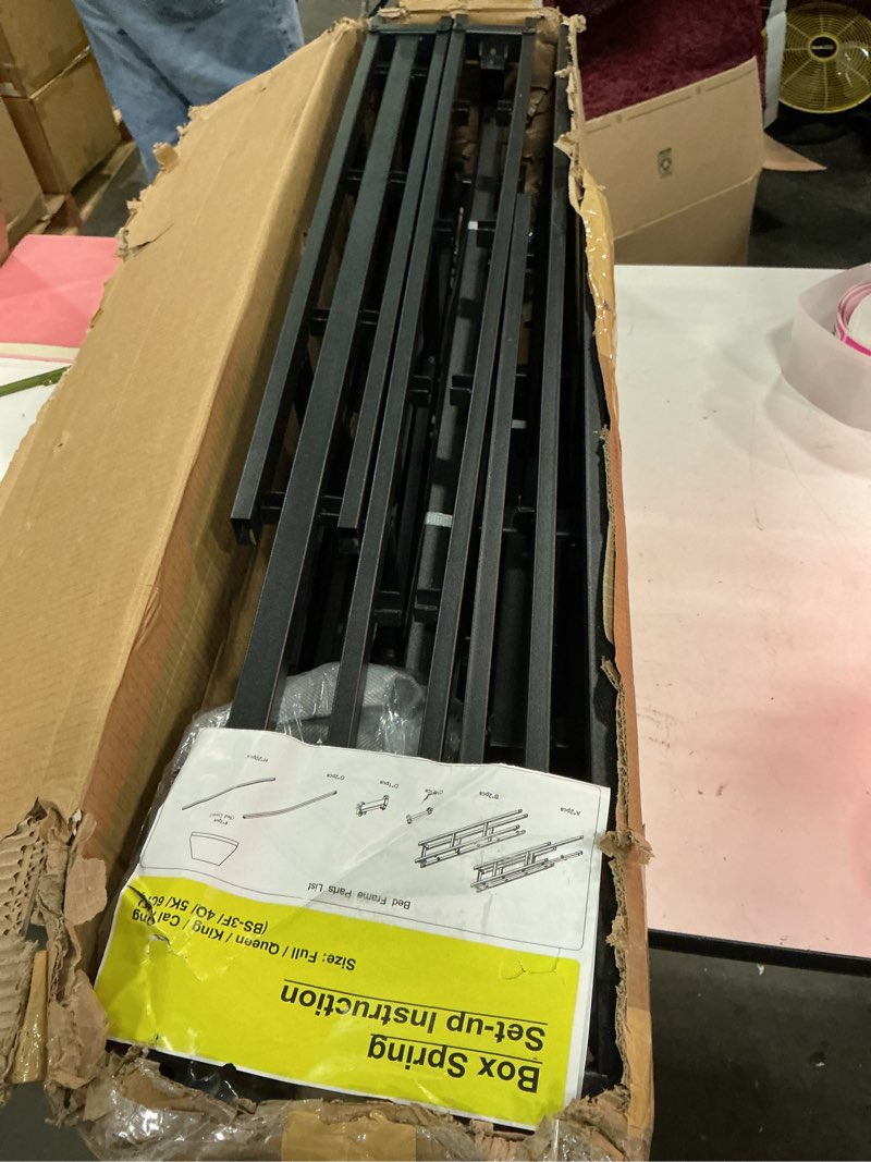 Condition photo showing Good Condition for 9 inch box spring for queen bed, heavy duty metal mattress foundation, 3000 lbs capacity, high profile, noise-free, easy assembly with fabric cover