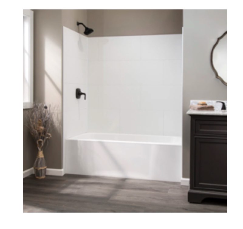 palisade 25.6 in. x 14.8 in. tile shower and tub surround kit