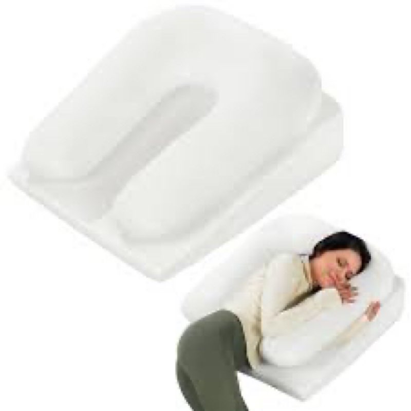 MABOZOO Side Sleeper Pillows for Adults,Shoulder Pillow for Side Sleepers,U Shaped Pillow & Wedge Pillow for Sleeping,Memory Foam Wedge Pillow,Elevated Incline Pillows (White, 8 * 28 * 24in)