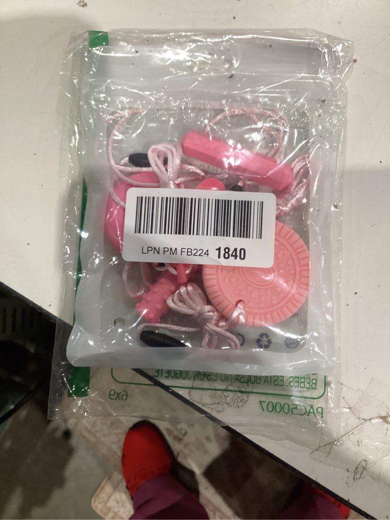 Condition photo showing New/Like New for Chew Necklaces for Sensory Kids, Silicone Chewy Necklace for Children with Autism, ADHD, SPD, Chewing, 6 Pack Autism Sensory Toys Pink 6PCS