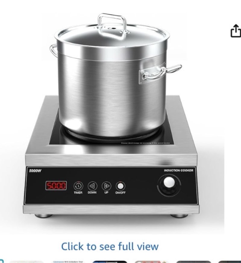 VBGK Commercial Induction Cooktop 5000W Professional Cooktop 220V Hot Plate with LCD Touch Knob control 4 Hours Timer,16 Power Levels,Auto-Shut-Off,Induction Stove Top with Plug