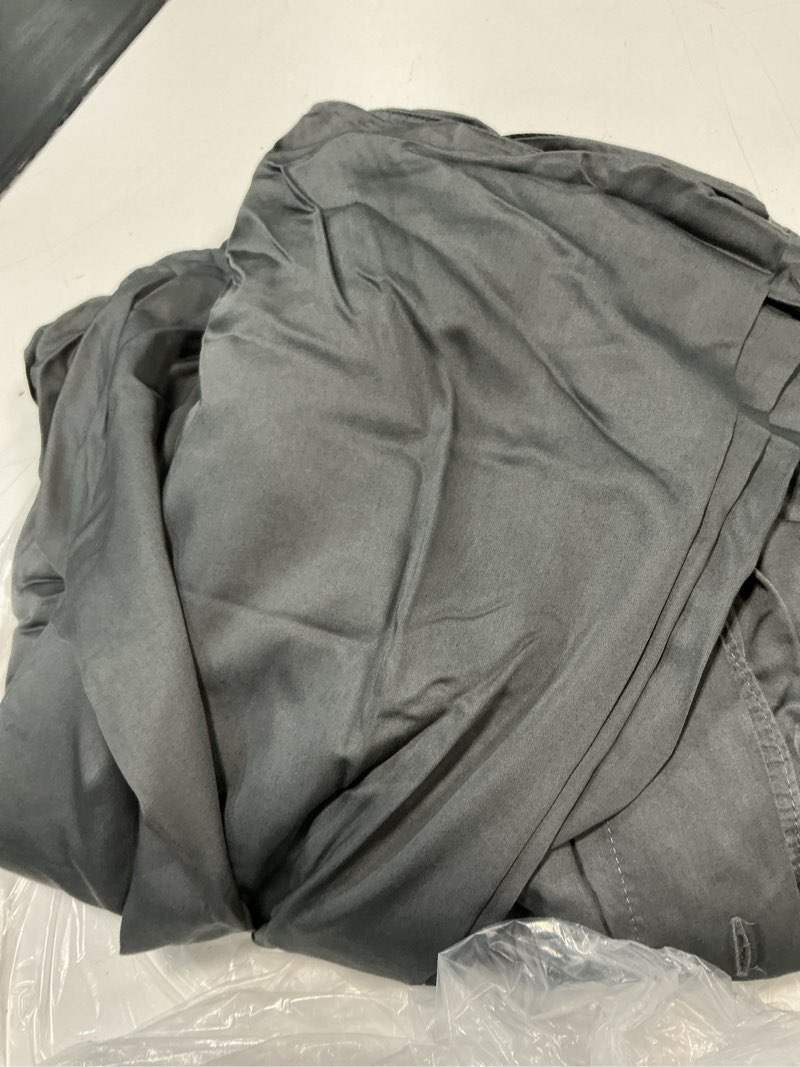 Condition photo showing As Is for bamboo duvet cover, king/cal king, charcoal