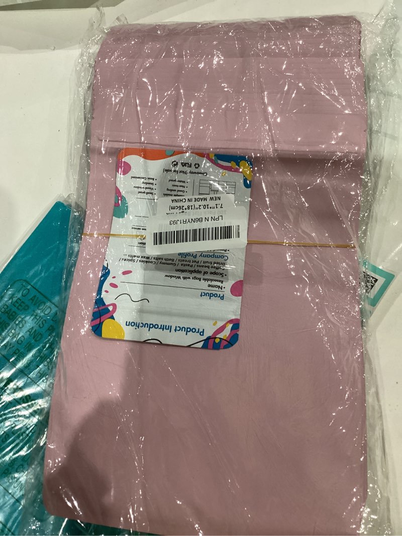 Condition photo showing New/Like New for firekylin 100 pack resealable packaging bags for small business double-sided color smell proof bags for food storage flat bags (pink, 7.1" x 10.2") pink 7.1" x 10.2"