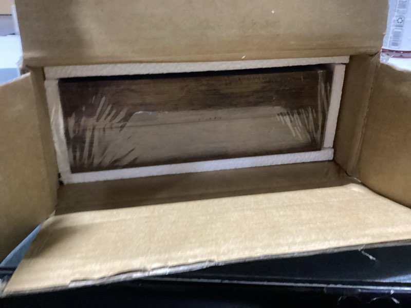 Condition photo showing Good Condition for bayka floating shelves, 22.5 inches rustic wood wall shelves for bathroom?bedroom, living room, kitchen & book, hanging display decor organization shelf with 22 lbs capacity (rustic brown) b. rustic brown - americana farmhouse style 22.5inches
