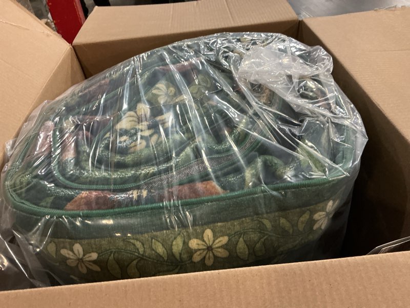 Condition photo showing Good Condition for 8x10 Washable Area Rug for Living Room, Large Vintage Dark Green Floral Rugs, Soft Non-Slip Stain Resistant Boho Lightweight Carpet for Bedroom Dining Room Nursery Home Office 8' x 10' (Rectangular) Dark Green