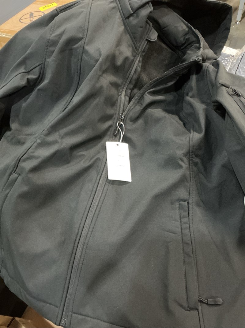 Condition photo showing New/Like New for kve women's waterproof softshell jacket with hood lightweight insulated windproof spring coating for outdoor hiking x-large black