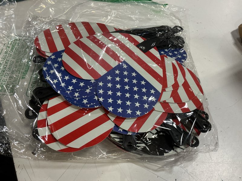 Condition photo showing Good Condition for briwooody 36 pcs patriotic 250th anniversary handheld fans 4th of july stars stripes red white blue summer plastic american flag handheld fans bulk for independence memorial day party favors stars stripes style