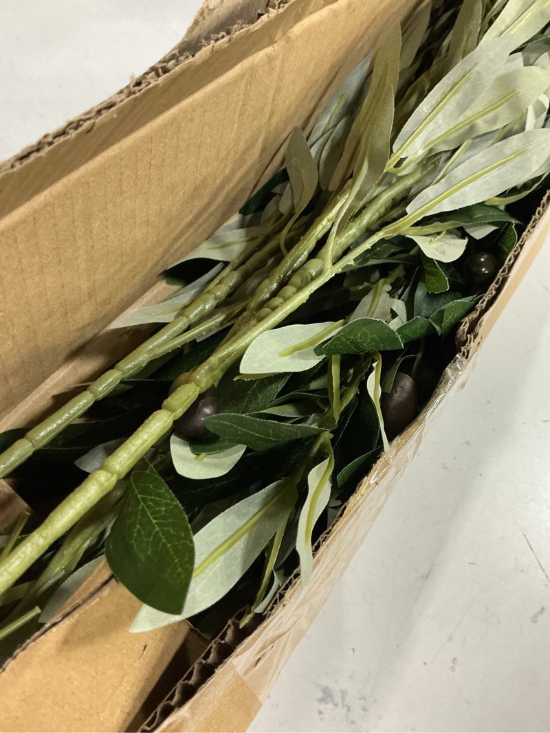 Condition photo showing New/Like New for Fake Plants 6PCS Artificial Olive Branches Faux Greenery Olive Branches for Vases Tree Branches Greenery Stems Silk Plants Faux Greenery Stems for Home Decor Room Office Decor 25.6In(No Vase) Green 6pcs
