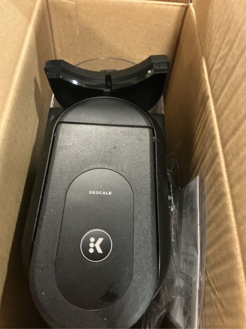 Condition photo showing As Is for keurig k-mini mate single serve k-cup pod coffee maker, brews up to 12 oz cup, compact portable coffee machine for small spaces, great for dorms & offices, black small black