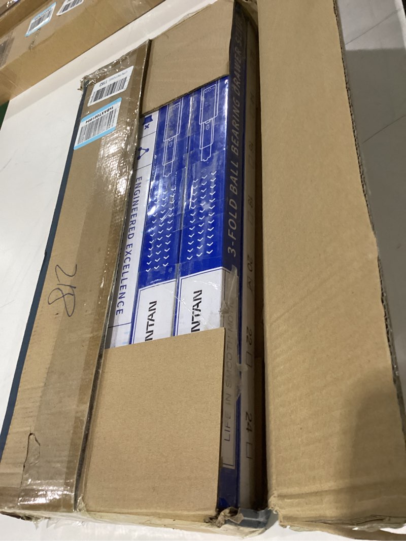 Condition photo showing New/Like New for lontan 10 pairs full extension ball bearing drawer slides 20 inch side mount cabinet rails tool box trash can glides black heavy duty kitchen drawer runners 100lb capacity 20 inch 10 pairs