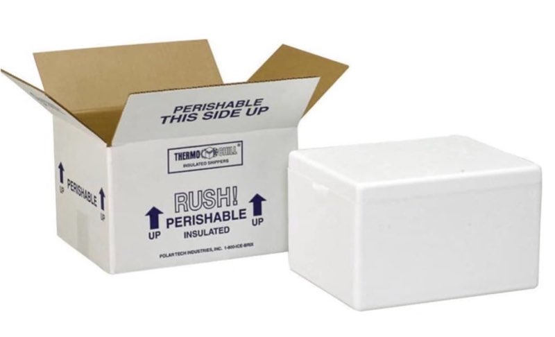 polar tech 266c thermo chill insulated carton with foam shipper, large, 19" length x 12" width x 16" depth