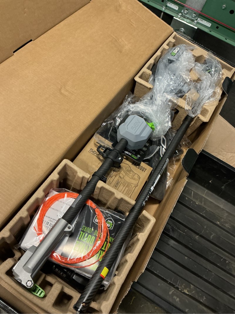 Condition photo showing Good Condition for ego power+ multi-head system with line iq, powerload 56-volt 17-in straight shaft attachment capable battery string trimmer 5 ah (battery included) (charger included)