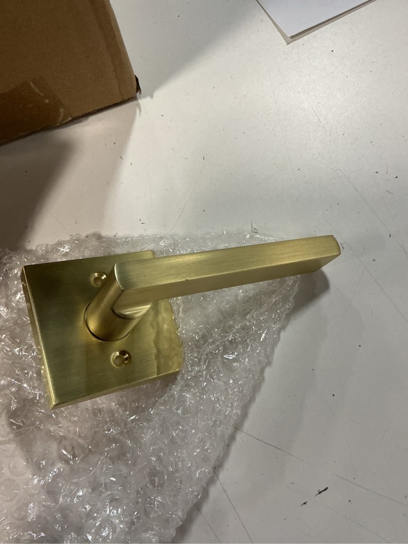 Condition photo showing Good Condition for haidms gold dummy door handles, brushed gold dummy door handles, zinc alloy brushed brass no-turning door handles for closet, heavy duty single-sided modern square (6 pieces/3 packs) gold dummy 3