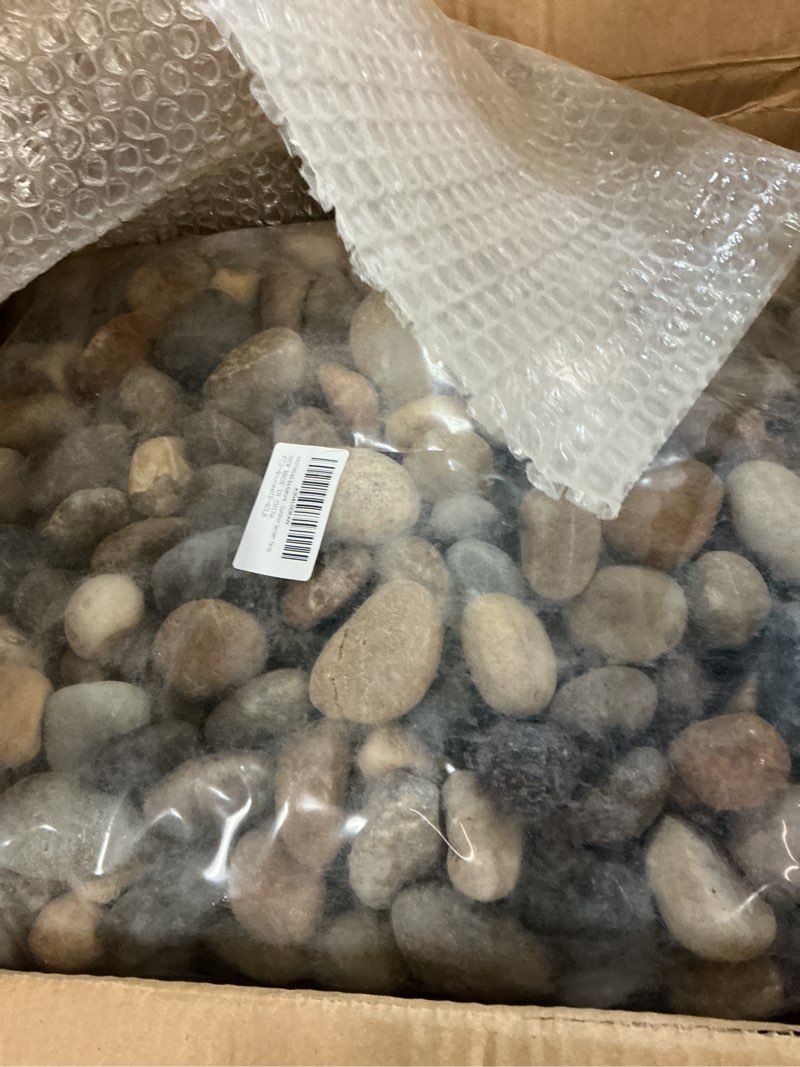 Condition photo showing New/Like New for fantian 40 lbs river rocks for landscaping, 1-2 inch decorative stones pebbles for plants, garden, paving crafting, walkways and outdoor yards 40 lbs, 1-2 inch mixed 1