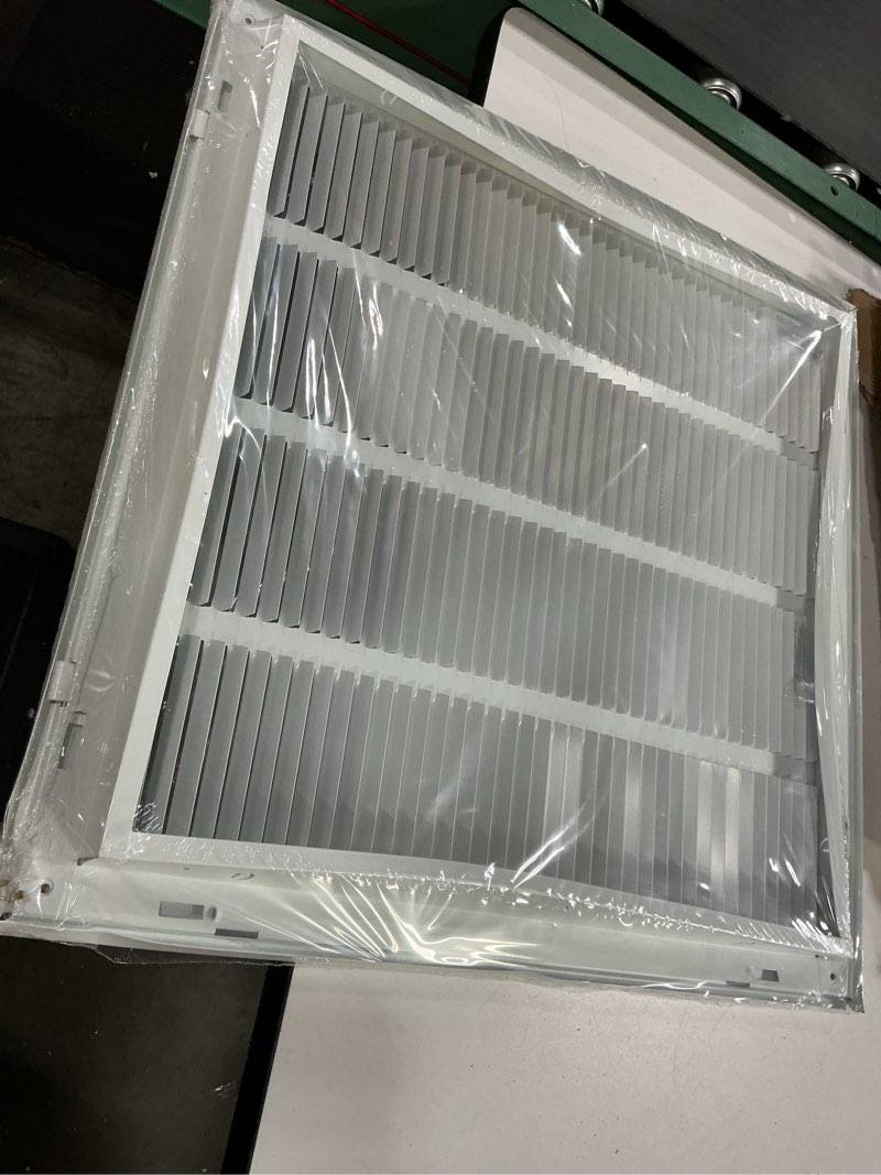 Condition photo showing As Is for 20"wx20"h return air grille [duct opening size] return vent cover for wall or ceiling,steel return air grill removable face/door for 1 inch filters (20"w x 20"h [duct opening])