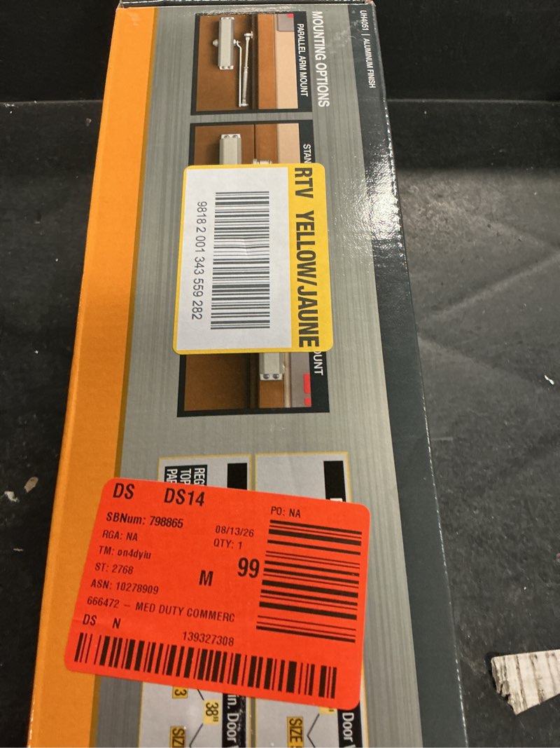 Condition photo showing As Is for medium-duty aluminum commercial door closer