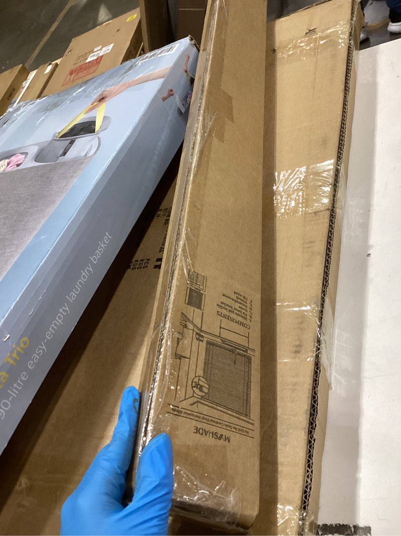 Condition photo showing As Is for MYshade No-Drill Cordless Horizontal Mini Blinds – 30" W x 48" H Tool-Free Inside Mount Window Blind