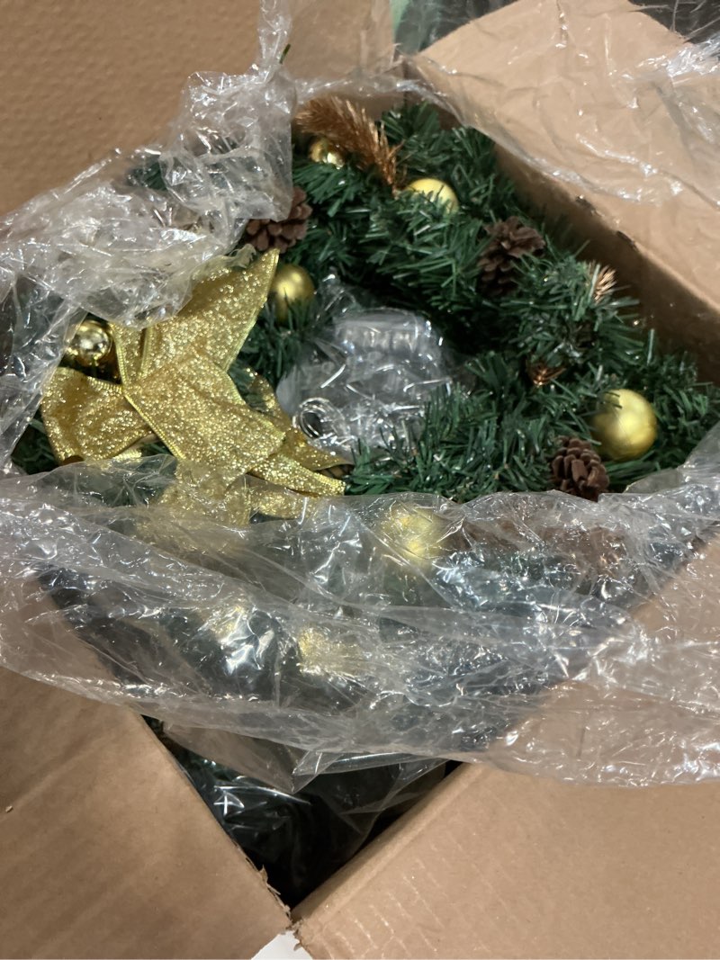 Condition photo showing Good Condition for Ceenna 8 Pcs Lighted Christmas Wreath 14 Inch Pre Lit Artificial Christmas Wreath with Battery Operated LED Light and Timer for Xmas Front Door Outdoor Window Holiday Party Decor(Classic Bow)