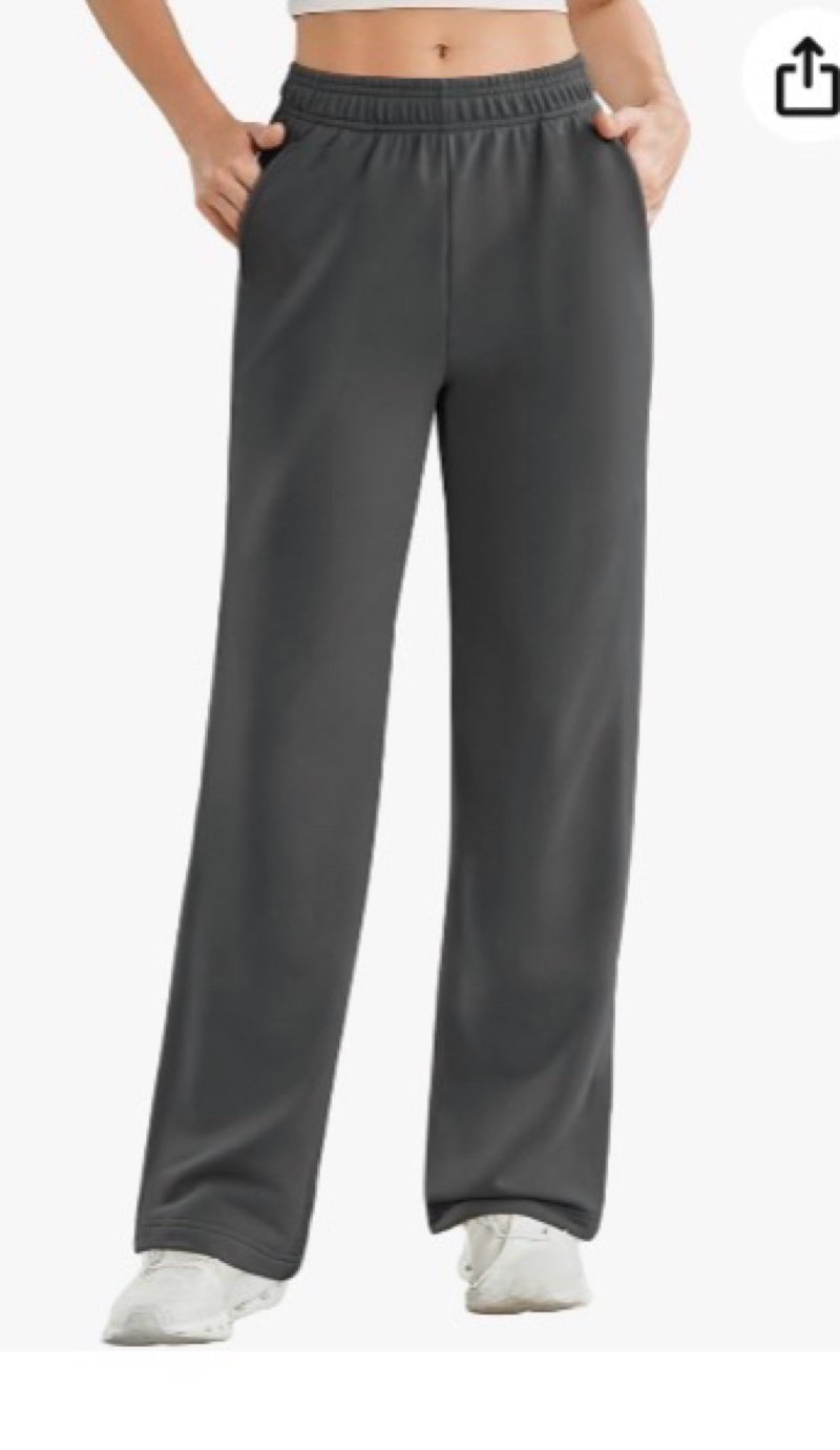 SweatyRocks Women's Wide Leg Sweatpant Drawstring High Waisted Workout Pants Grey Small