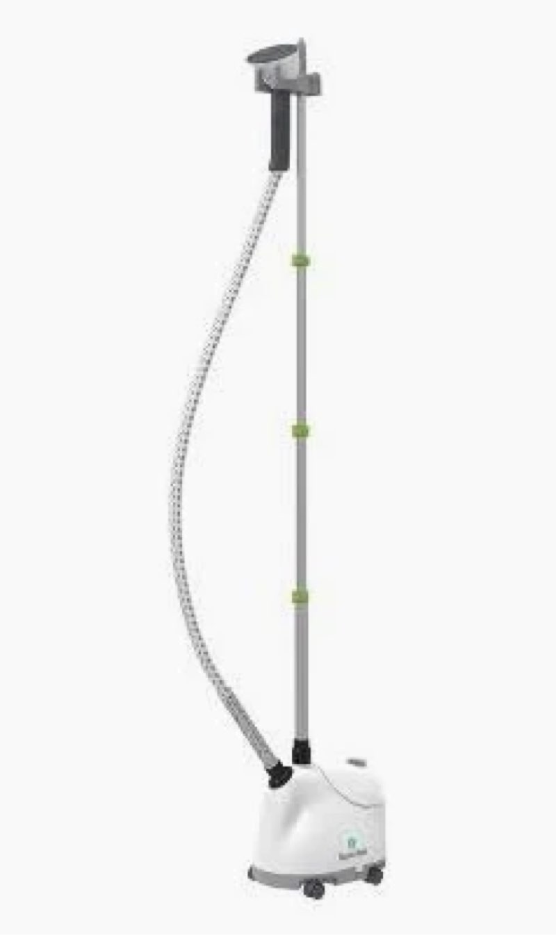 Steamfast SF-407 Canister Fabric Steamer, With Telescopic Pole and Fabric Brush, 45 Second Heat Up Time, Chemical-Free Steam, Clothes Hook, Fabric Brush, 40-Ounce Water Tank, White