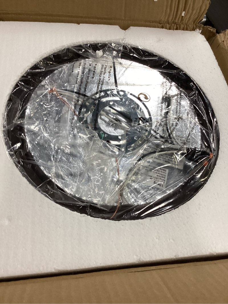 Condition photo showing New/Like New for darkaway large ceiling light fixtures 3-ight flush mount indoor outdoor ceiling light with seeded glass shade for hallway kitchen bedroom porch living room dining room bronze finish bronze 13.38inch