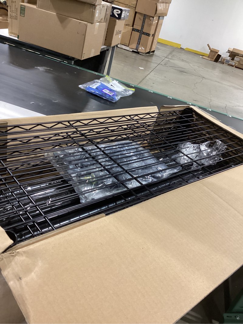 Condition photo showing Good Condition for amazon basics 5-shelf steel wire rack storage, 36" l x 14" w x 72" h, black | heavy duty, adjustable, for kitchen, garage, shelving organizer 5-shelf black