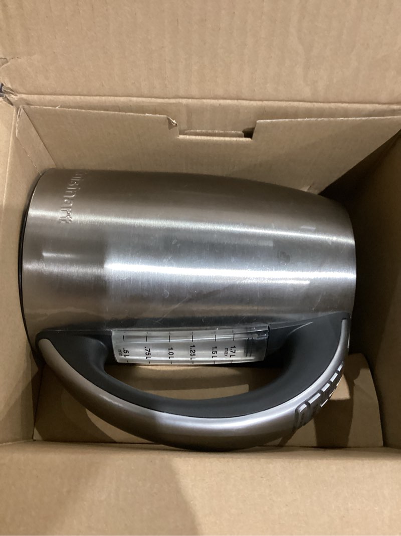 Condition photo showing As Is for Cuisinart PerfecTemp 1.7-Liter Electric Kettle, Cordless Electric Tea Kettle, 1500W for Fast Heat-Up, 6 Preset Temperatures, 30-Minute Keep Warm, Stay Cool Nonslip Handle, CPK-17P1 Stainless Steel PerfecTemp