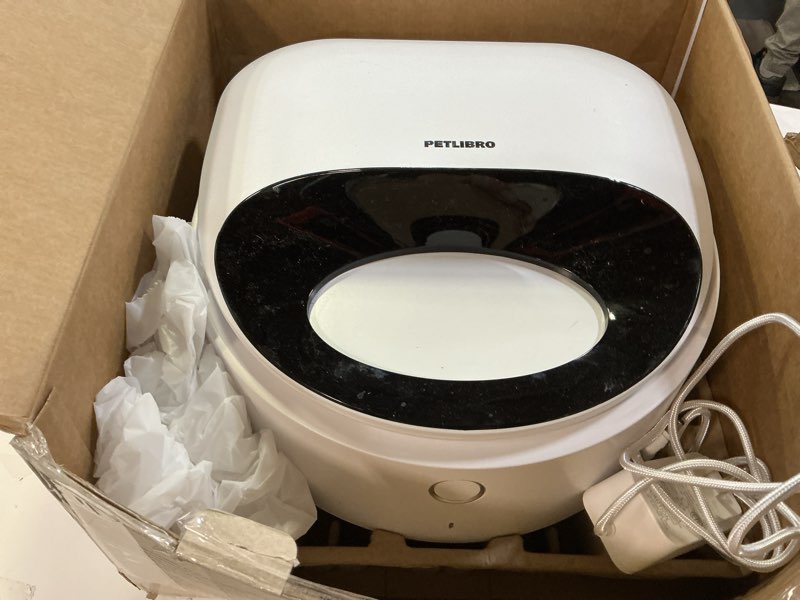 Condition photo showing As Is for PETLIBRO Automatic Cat Feeder Wet Food with Stainless Steel Bowl, Refrigerated Auto Cat Feeder with Semiconductor Cooling, 3 Fresh Meals for 3 Days, App-Controlled Pet Food Dispenser, Easy to Clean White Feeder