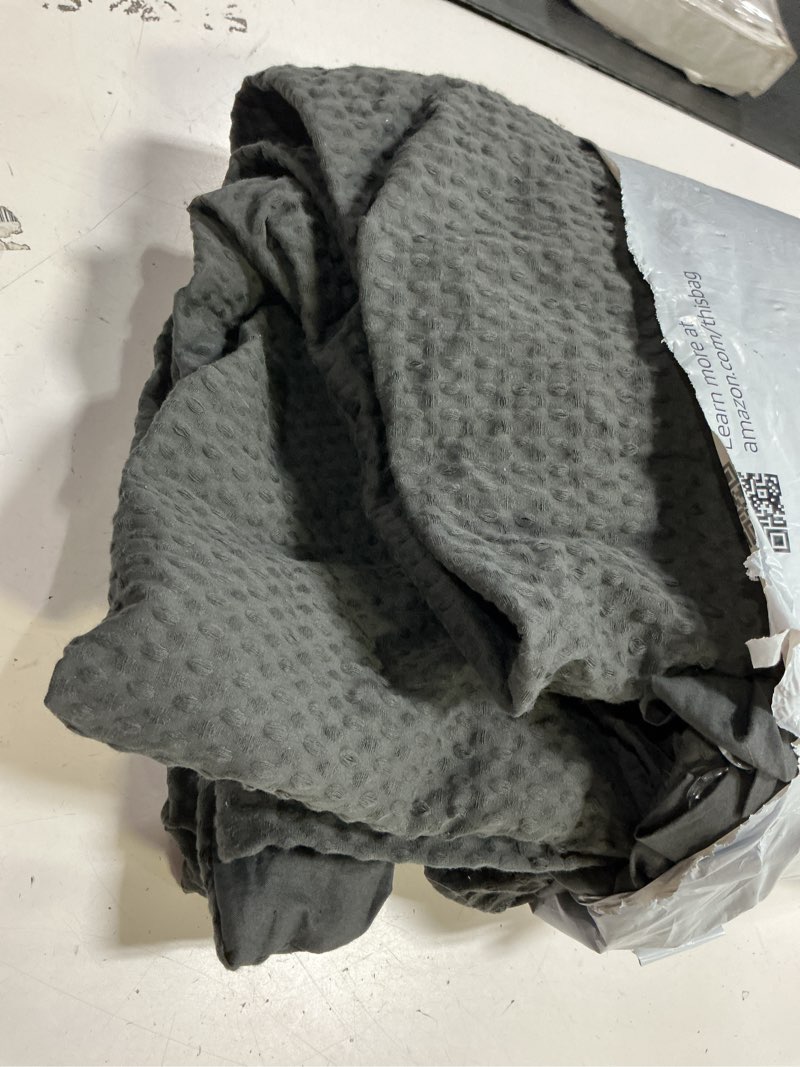 Condition photo showing As Is for bedsure cotton duvet cover full - 100% cotton waffle weave charcoal duvet cover set, purewoven breathable bedding set for all season, 3 pieces, 80"x90" full (80" x 90") 19 - charcoal black (no comforter)