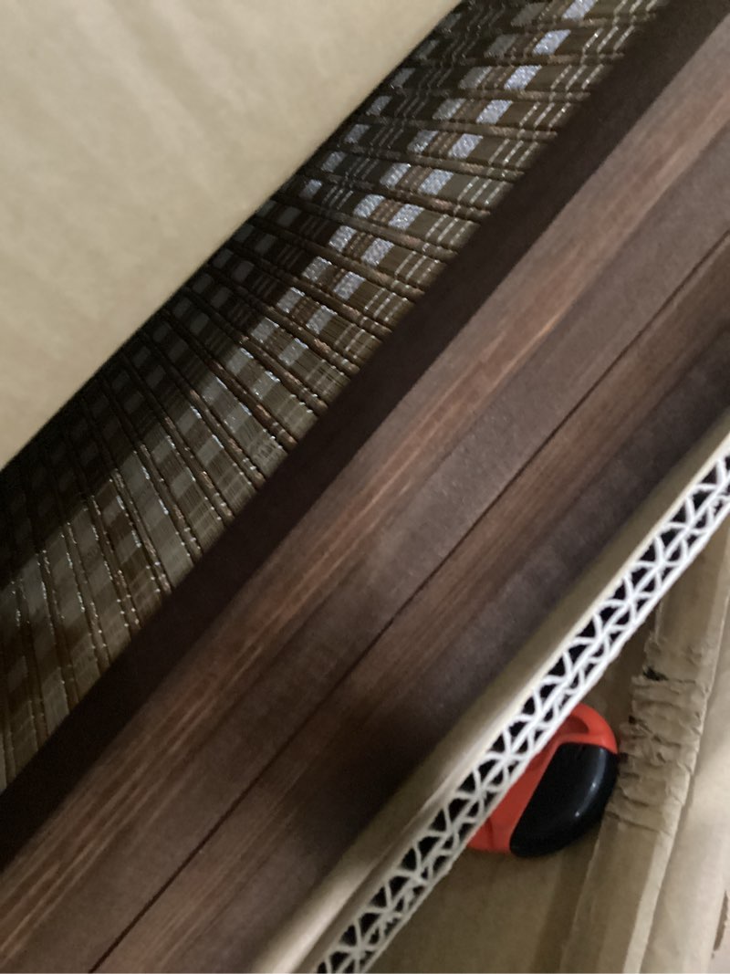 Condition photo showing As Is for 4 panel short room divider folding screen,47 inch bamboo panel divider for home partition,brown brown 4 panel