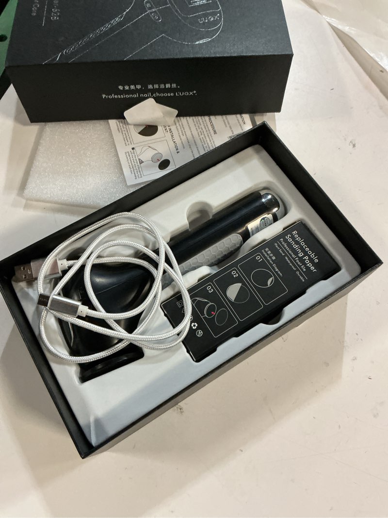 Condition photo showing Good Condition for L'UGX Electric Callus Remover for Feet –Powerful 8N·cm Torque Professional Pedicure Foot File, 3-Speed Settings, LCD Display, 60pcs Sandpaper Discs, Type-C Rechargeable, Ergonomic Handle Black
