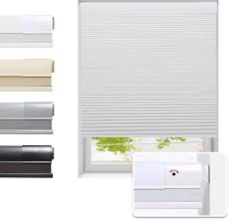 Tonature No Drill Cellular Shades for Indoor Windows, Thermal Insulating & Noise Reducing Honeycomb