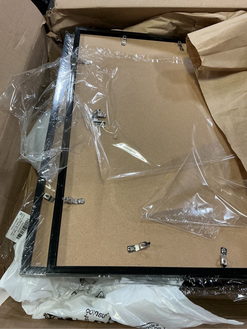 Condition photo showing Good Condition for 20x24 picture frame set of 5, black photo frames high transparent wall gallery desktop horizontal vertical for canvas collage photo poster certificate 20 x 24 inches black 20x24