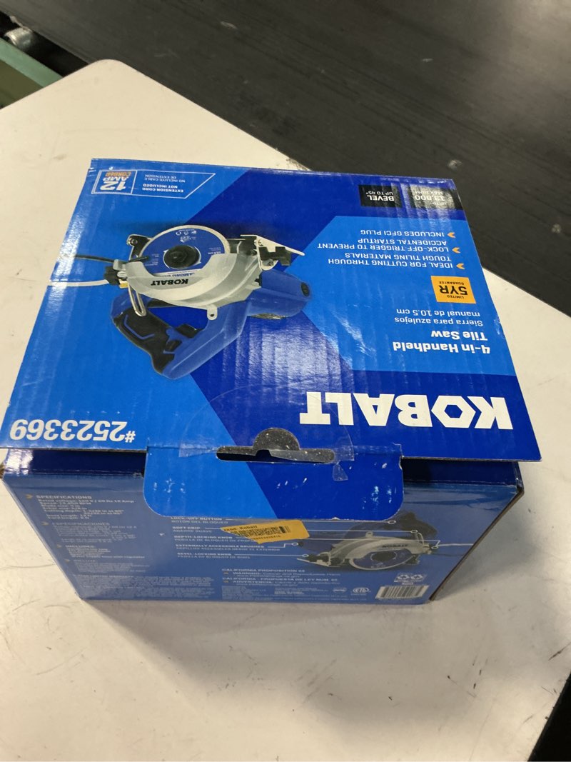 Condition photo showing As Is for similar kobalt 4-in -blade cordless handheld tile saw