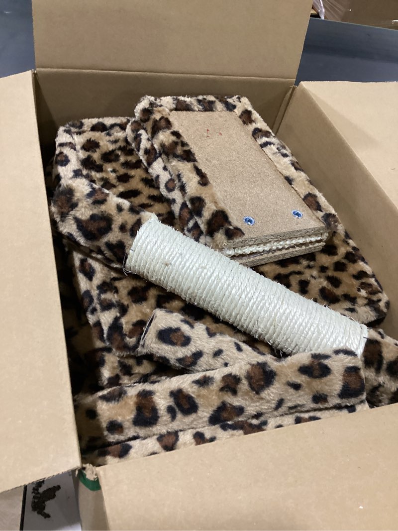 Condition photo showing Good Condition for SYANDLVY Small Cat Tree for Indoor Cats, Unique Leopard Print Cat Tree Tower for Kitties, Condo Furniture with Hammock & Sisal Scratching Posts