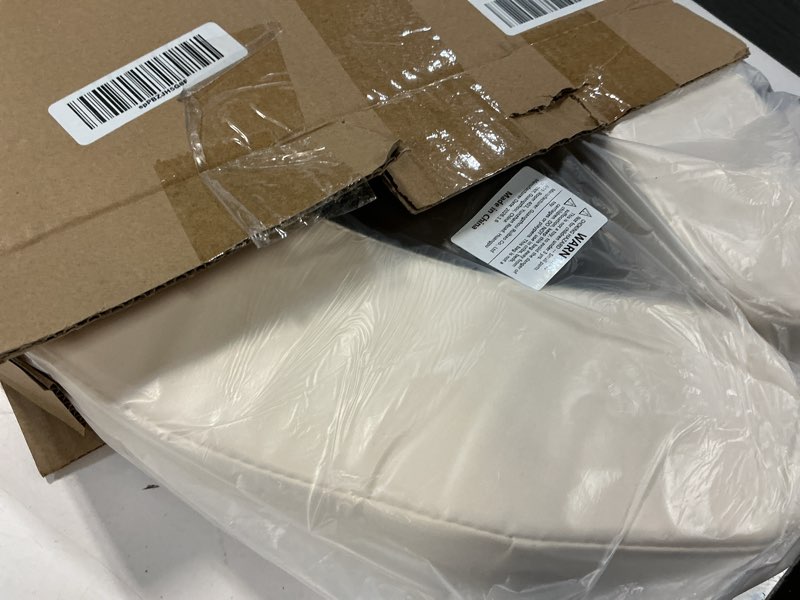 Condition photo showing Good Condition for padded toilet seat cushion with 2-inch high-density foam & waterproof pu fabric, u-shape padded toilet cushion - secure hook & loop tape, fits standard/elongated toilets (beige)