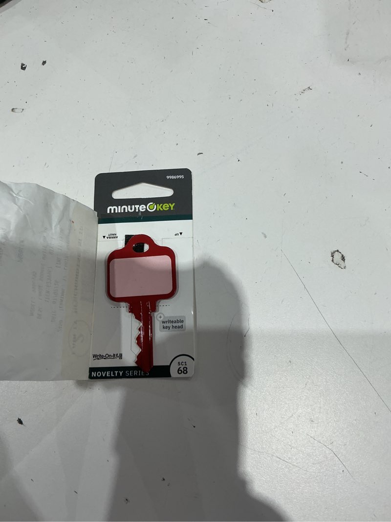 Condition photo showing As Is for minute key multi-color #68 sc1 brass house/entry key blank