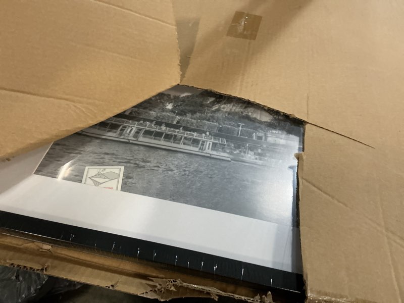 Condition photo showing New/Like New for upsimples 24x34 poster frame, display pictures 20x30 with mat or 24 x 34 without, wall hanging picture frames, black, 1 pack black 24x34