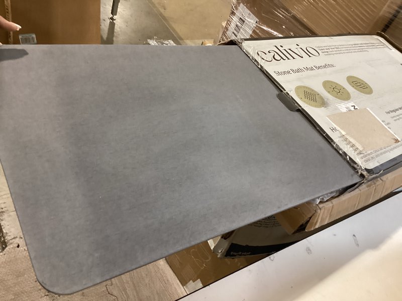 Condition photo showing Good Condition for quick dry shower stone bath mat, super absorbent & non-slip 24 x 16 inch diatomaceous earth mat, durable & easy to clean diatomite bath mat for bathroom floor/kitchen (charcoal)