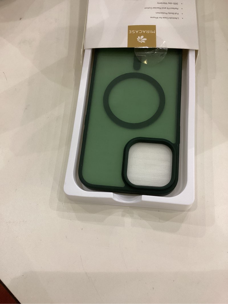 Condition photo showing Good Condition for Miracase Magnetic Series for iPhone 13 Pro Max Case [Compatible with MagSafe] [with 2X Screen Protectors] Military-Grade Protection, Anti-Fingerprint, Phone Case for iPhone 13 Pro Max, Dark Green iPhone 13 Pro Max Dark Green