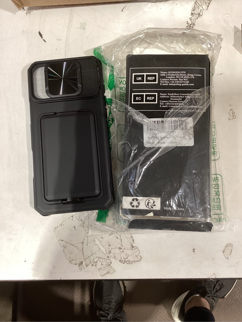 Condition photo showing New/Like New for similar  productsslotscase for iphone 16 pro max case with 2x privacy screen protector, card holder & sliding lens cover & kickstand, military-grade heavy duty phone case cover for iphone 16 pro max 6.9'', black black-psp iphone 16 pro max