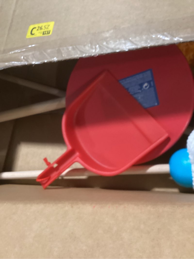 Condition photo showing Good Condition for Melissa & Doug Dust Sweep Mop 6-Piece Pretend Play Set, Toddler Toy Cleaning, Pretend Play Home Cleaning, Kids Broom and Mop Set for Ages 3+ Dust! Sweep! Mop!