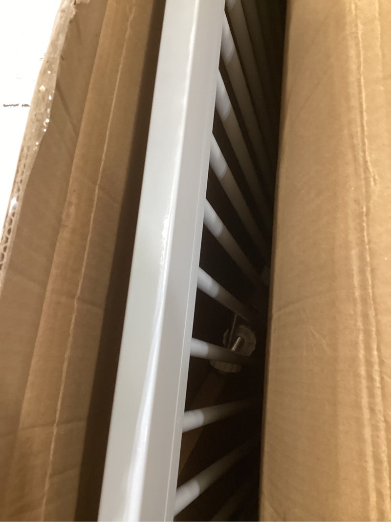 Condition photo showing As Is for 41" extra tall cat gate for doorway, 29.6-31.5''w metal pet baby safe gate, extra wide pressure mounted baby gate, no drilling cat fence indoor, tall dog gate, white