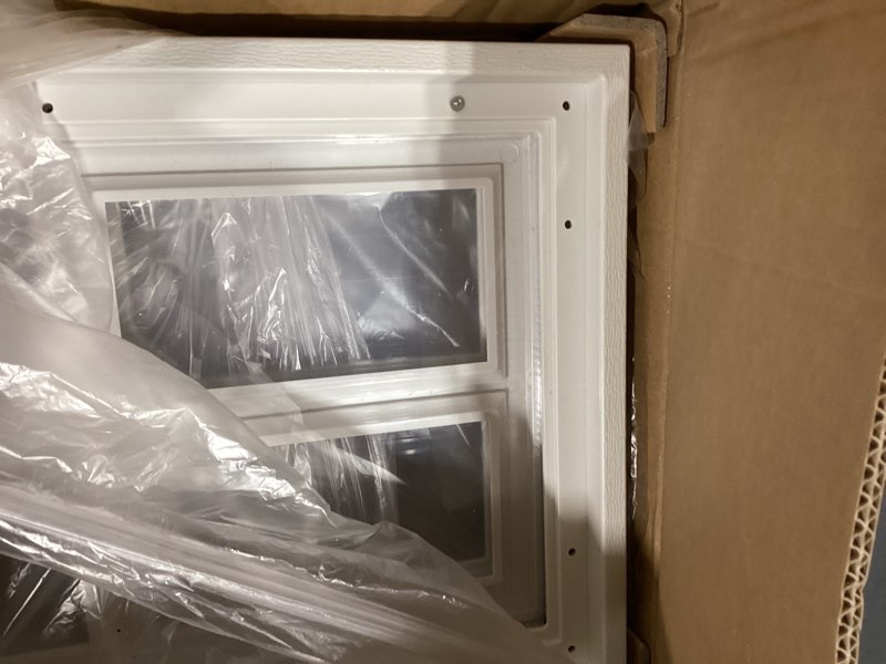 Condition photo showing Good Condition for 4 pcs garage door windows, 21"×14" replacement vinyl windows inserts kit with uv resistant resin glass, garage door windows inserts for exterior garage doors, clear design (style2)
