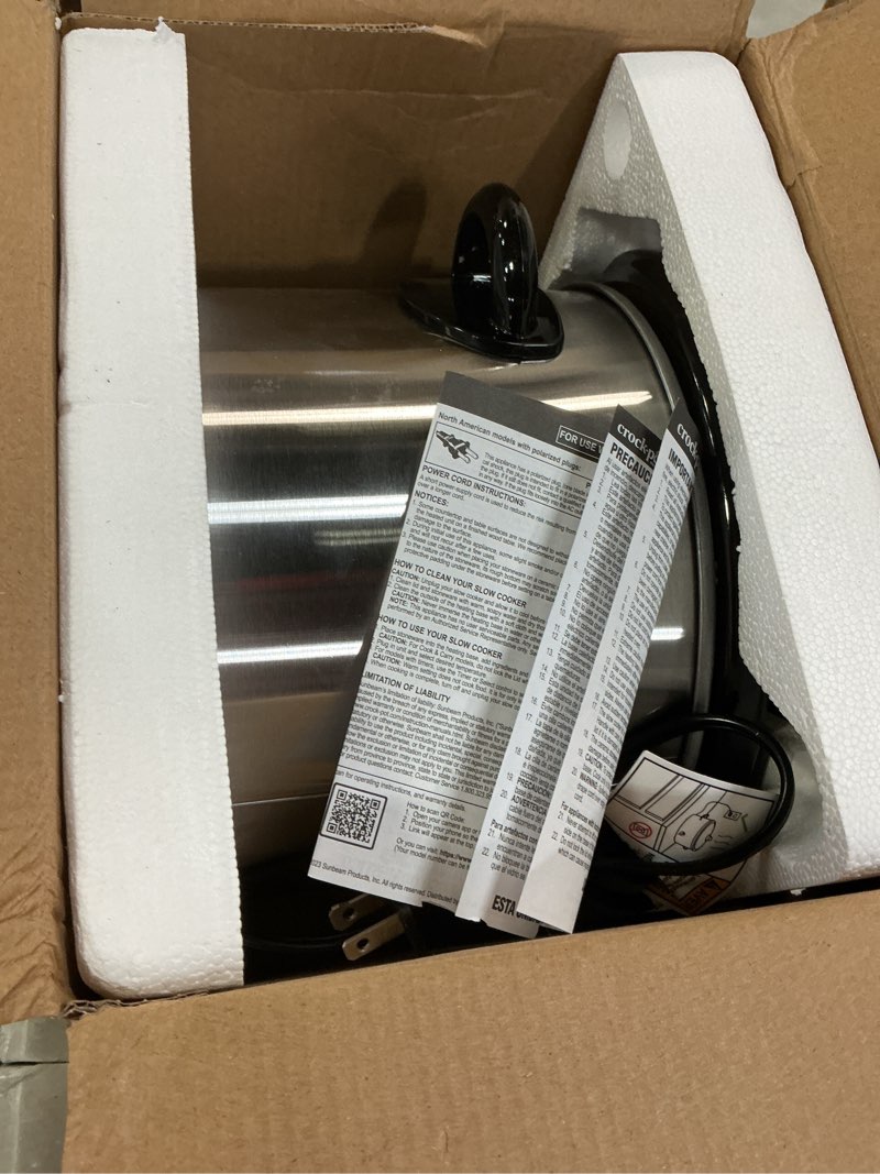 Condition photo showing Good Condition for Crock-Pot Small 3 Quart Round Manual Slow Cooker, Stainless Steel and Black (SCR300-SS)