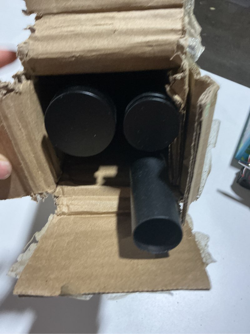 Condition photo showing Good Condition for Double Drapery Curtain Rods, 72-144” Telescoping Curtain Rod with 1inch large rod and 5/8inch small rod, Modern Round Style Finials, Matte Black Matte Black 72-144"