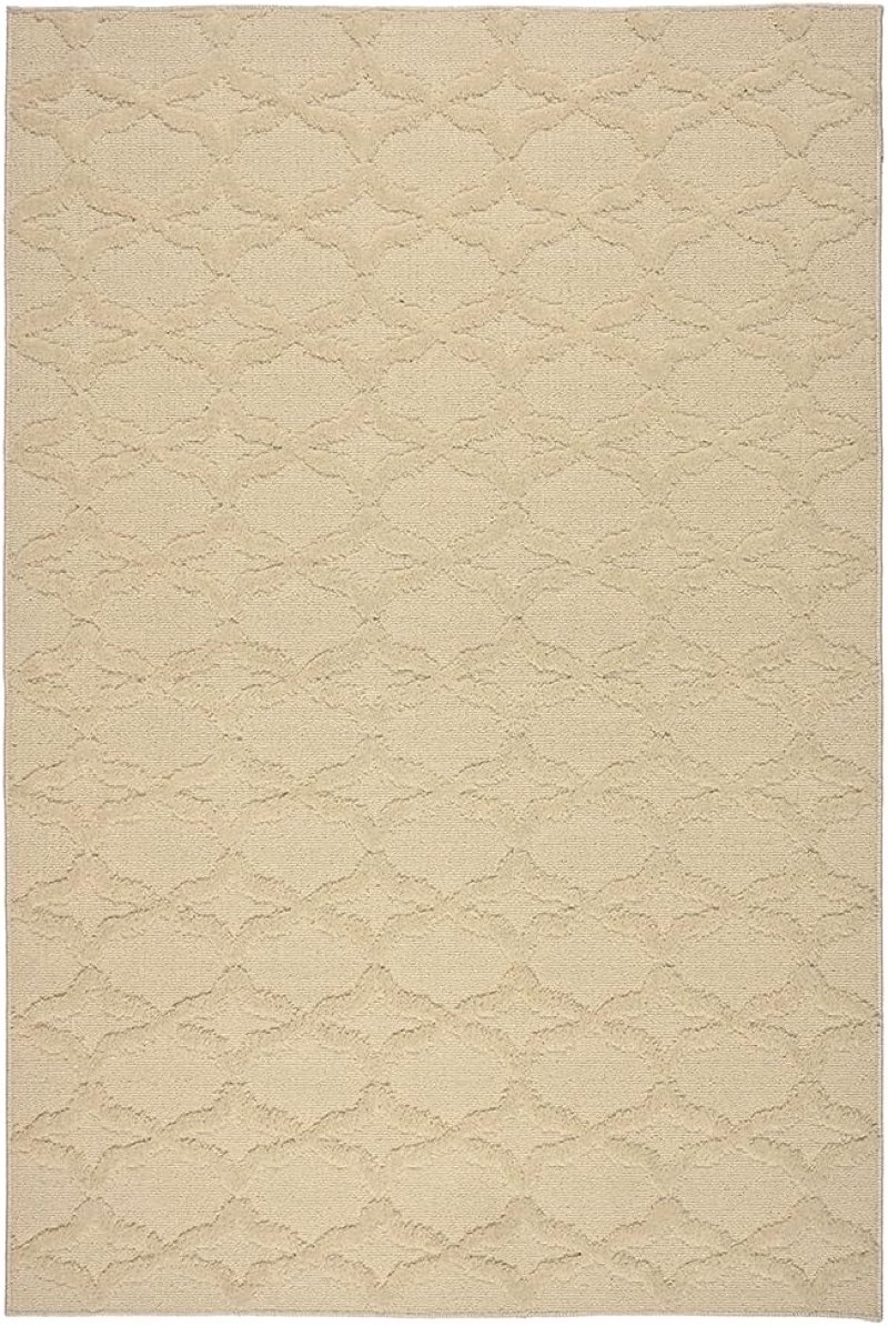 Garland Rug Sparta Non Slip Polypropylene 5Ft. X BFf. Blege Tan Area Fug- ideal for Living Rooms & Hallways, Stylish & Durable for High-Trame Areas