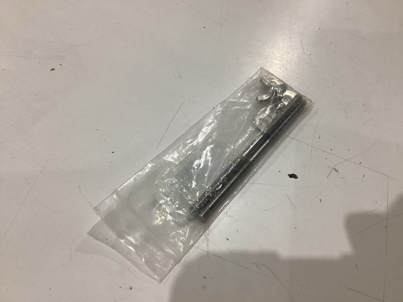 Condition photo showing As Is for 2 sets air cleaner stud kits, 5 inch air cleaner mounting bolt, 1/4 inch thread size, stainless steel